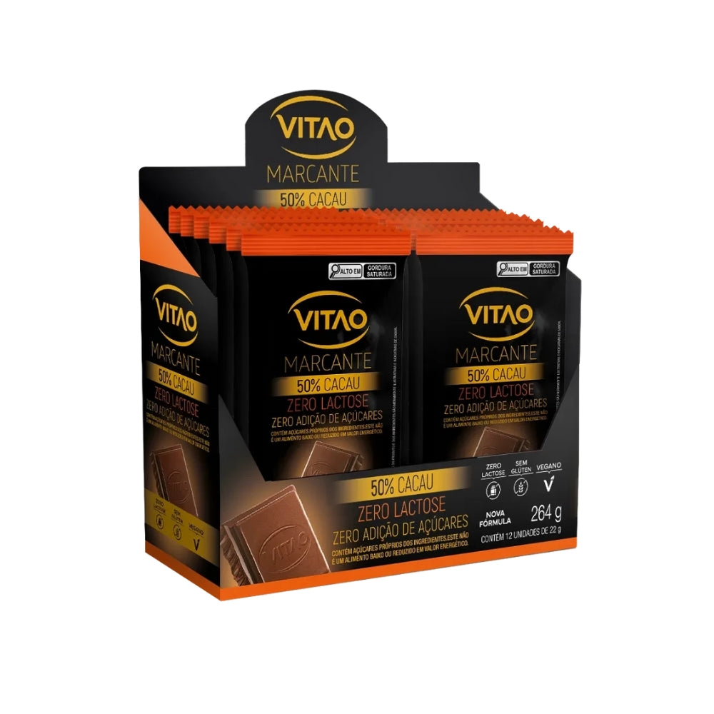 CHOCOLATE SEM LACTOSE ZERO AÇÚCAR MARCANTE 22G C/12