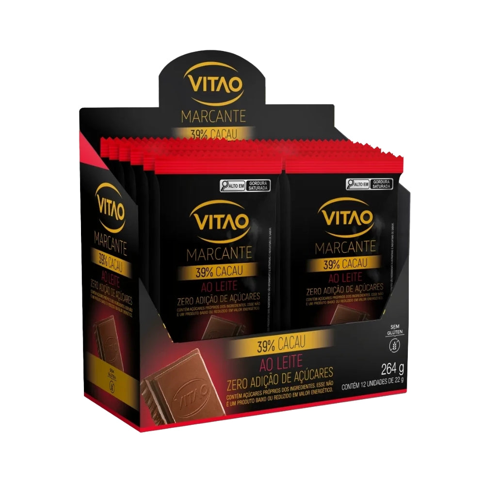 CHOCOLATE AO LEITE ZERO AÇÚCAR MARCANTE 22G C/12
