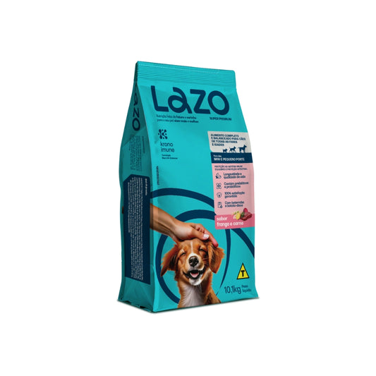 RAÇÃO ALIMENTO COMPLETO CACHORROS MINI E PEQUENO PORTE 10KG LAZO
